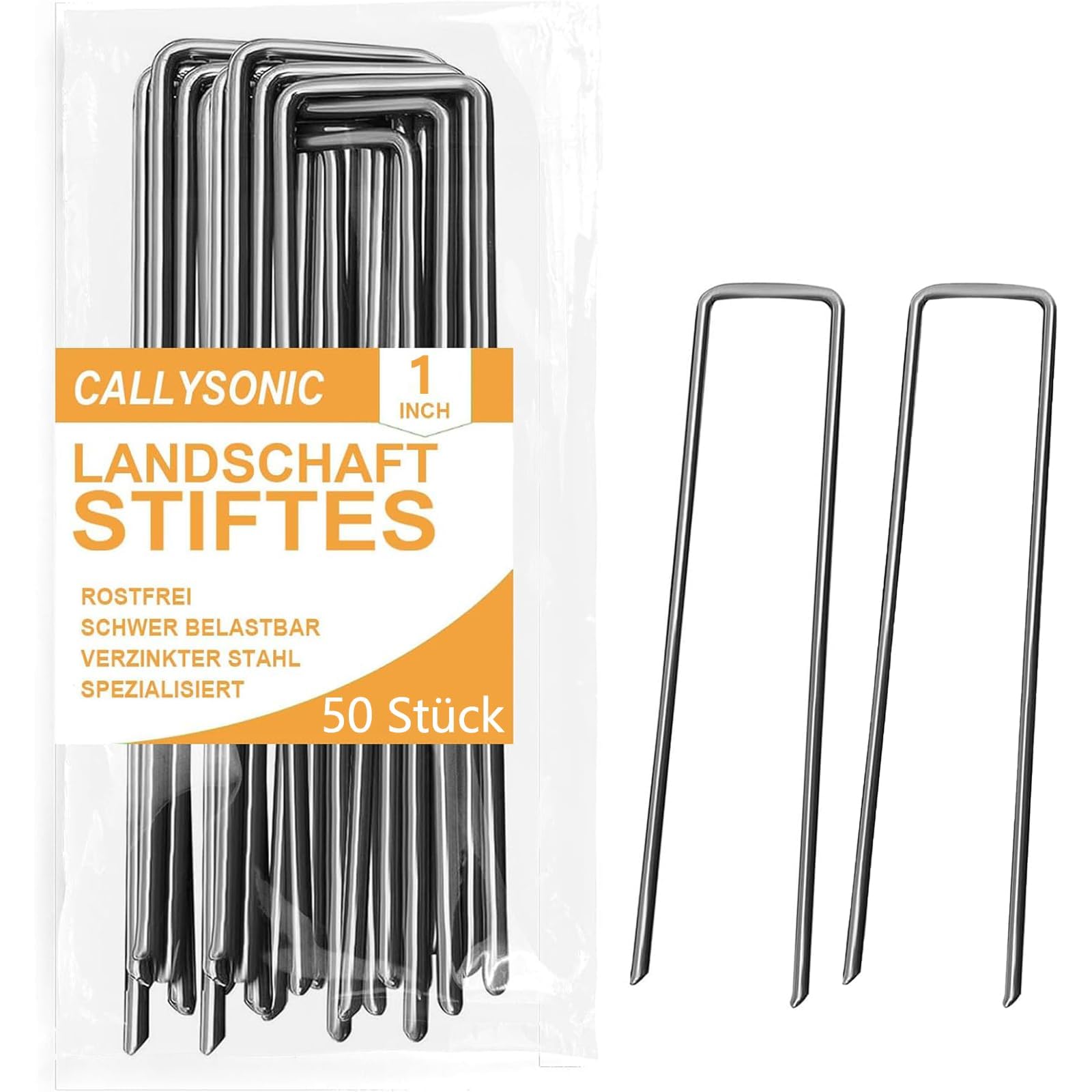 100 Stück Erdanker/Heringe Anti ROST,Erdanker Bodenanker für Gartenvlies, Unkrautvlies, Zaun & Zelt-200mm*40mm*Ø2.5mm Heringe Erdnägel Stabil Zeltheringe für Camping