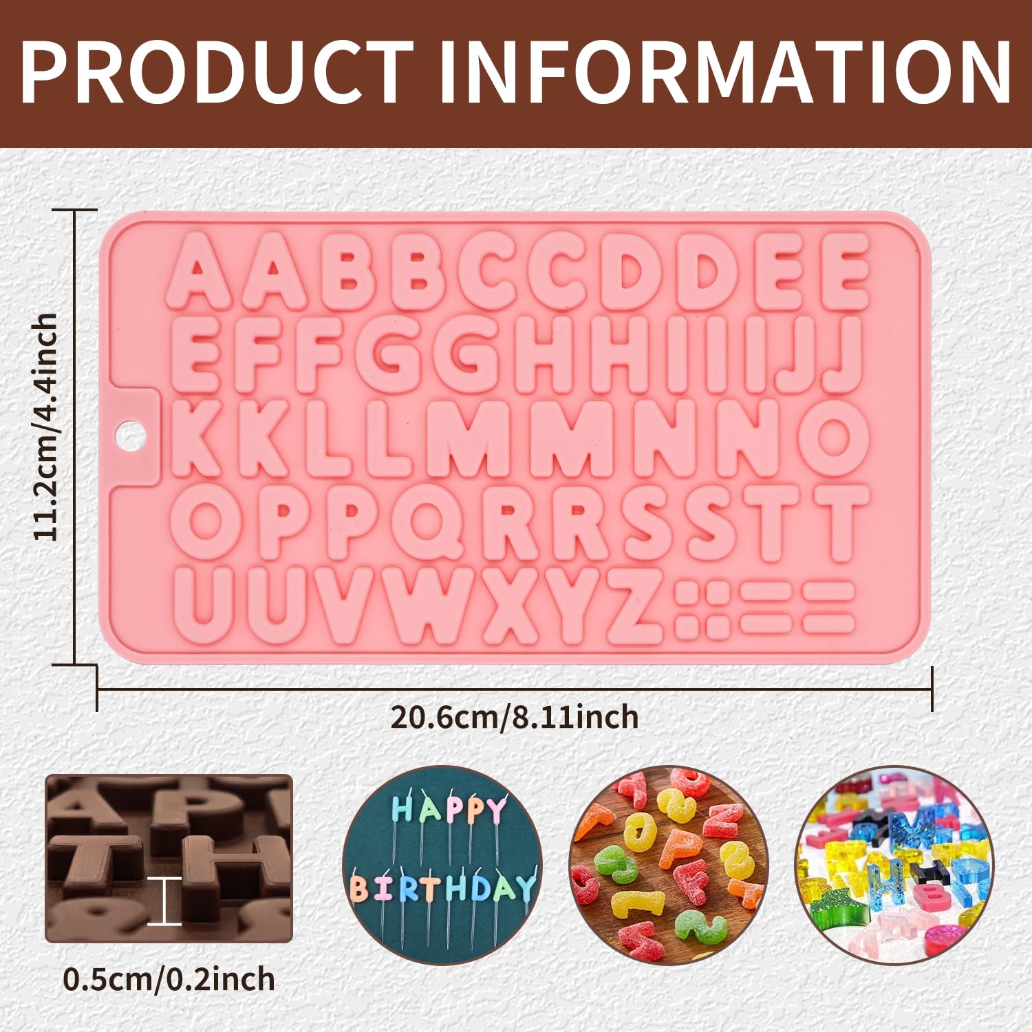 Juego de 2 moldes de silicona con letras y números para chocolate, con símbolos de feliz cumpleaños, moldes de silicona para decoración de tartas de cumpleaños, horneado y bricolaje