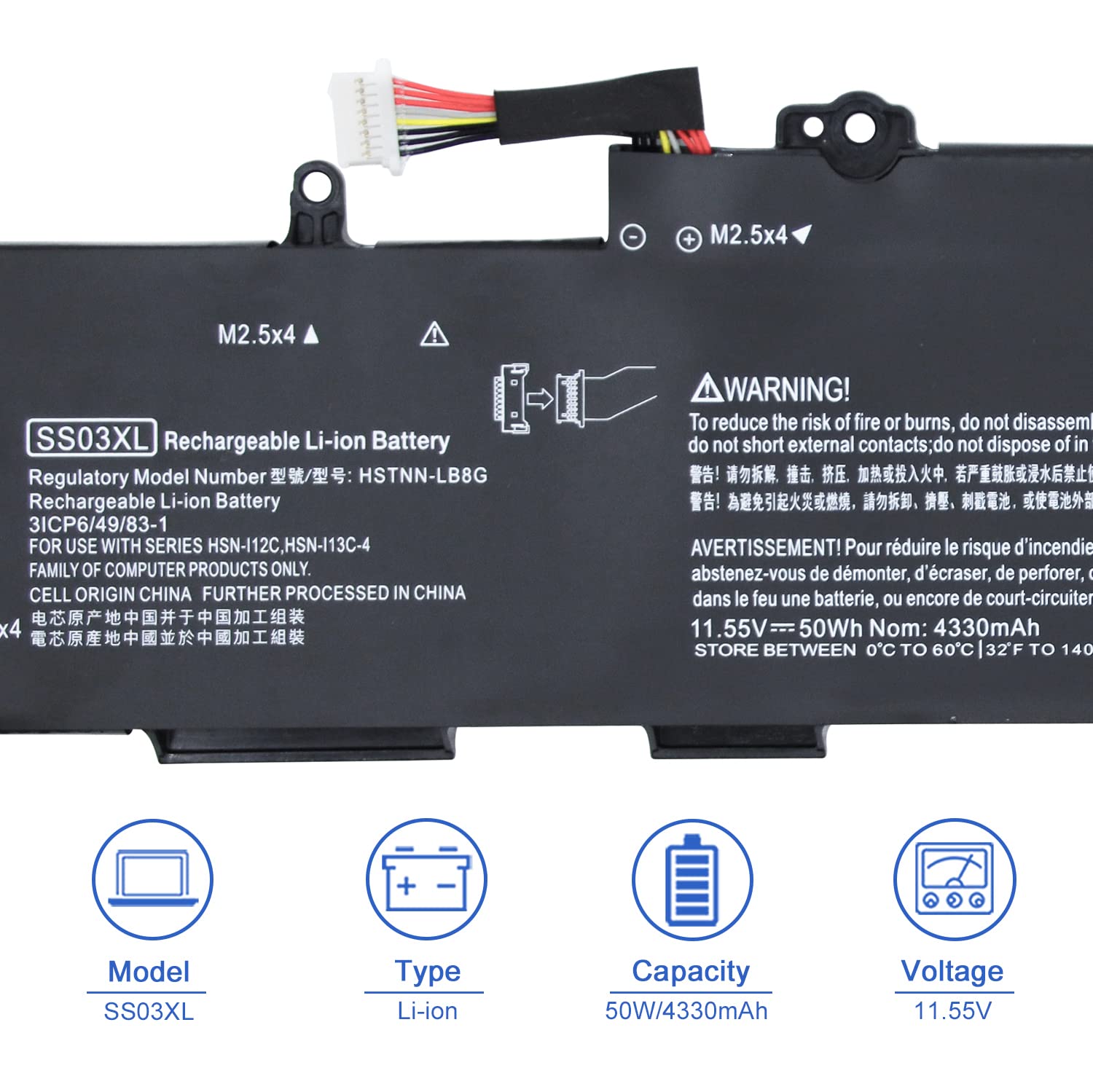 Amazon.com: SS03XL 933321-855 Laptop Battery for Hp EliteBook 840