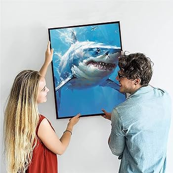 Amazon.co.jp: 数字油絵 サメ, Paint by Numbers 初心者と大人