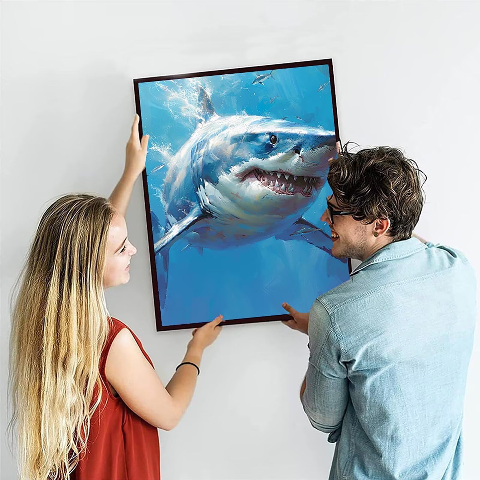 Amazon.co.jp: 数字油絵 サメ, Paint by Numbers 初心者と大人 適用