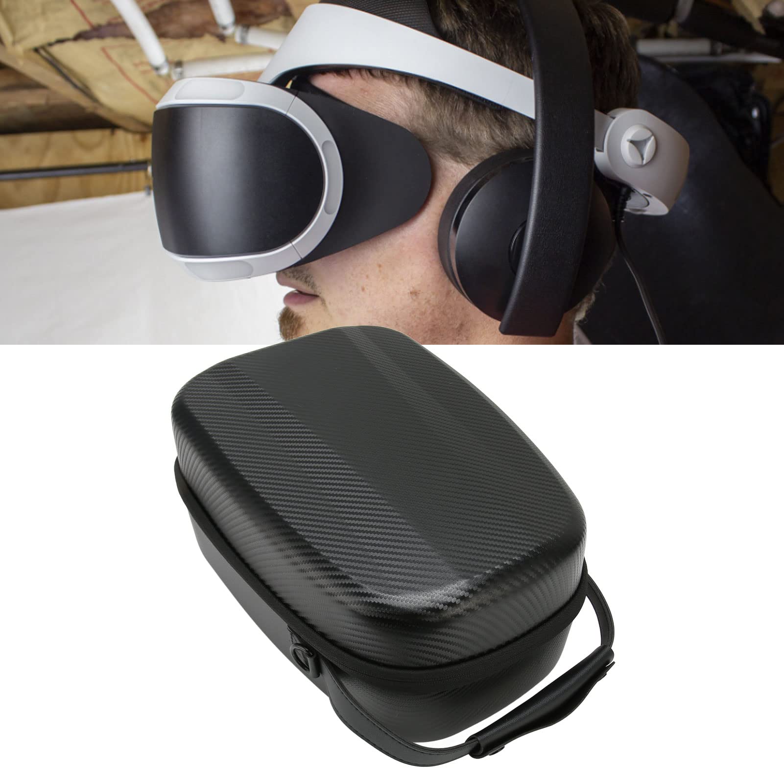 Estuche Rígido de Transporte para PS5 VR2, Funda de Viaje Portátil, Bolsa de Almacenamiento, Todo en, Estuche Rígido para Juegos VR para PS5 VR2, Se Adapta a Accesorios de (Patrón de Estera de