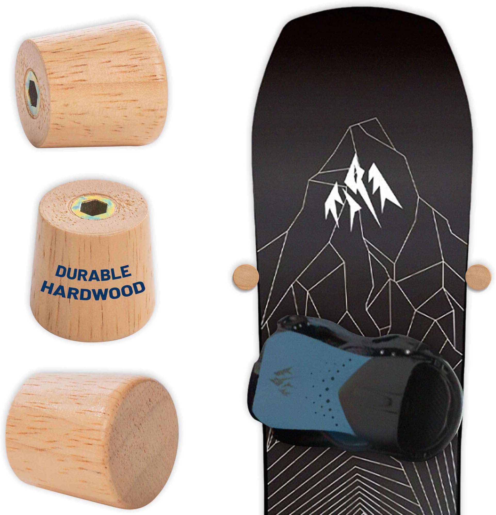 Hang 11 Vertical Snowboard Wall Mount - Snowboard Hanger Wall Mount, Minimalist Hardwood Hangers for Snow Board Holder, Storage Rack for Garage, Snow boarding Essentials & Gifts