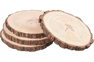 Royal Imports Large Unfinished Wooden Tree Bark Slabs Chargers