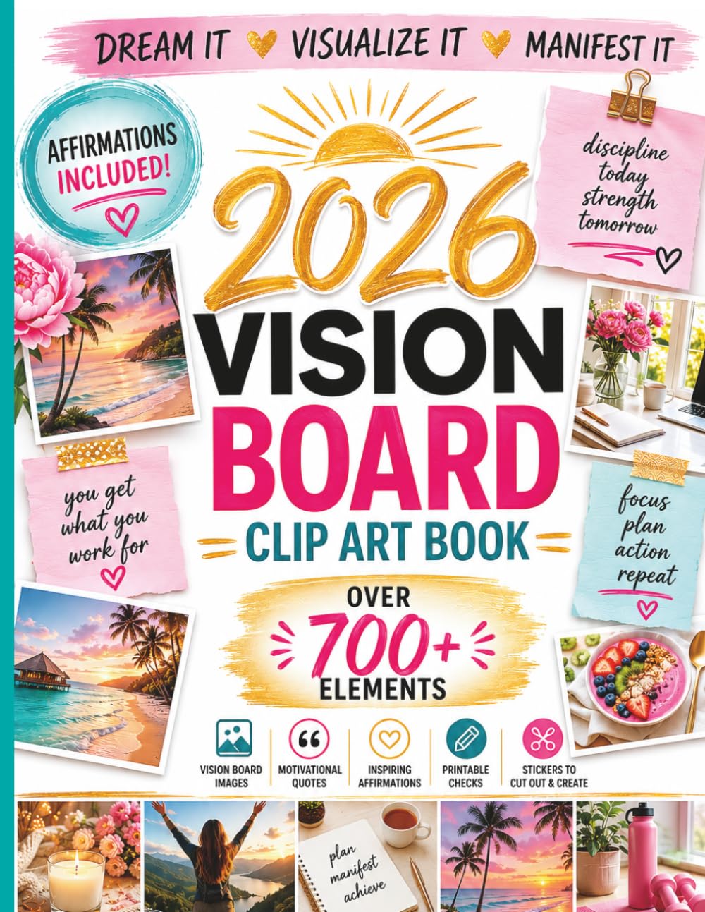 2026 Vision Board Clip Art Book