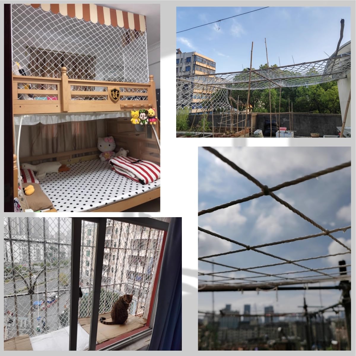 Baustellen-Sicherheitsnetz|Höhenschutznetz | Balkon-Katzenschutznetz | Vielseitiges Schutznetz für Tourismusgebiete/Gewächshäuser (MaWe 100mm | Seil-Ø 8mm,2m*10m)
