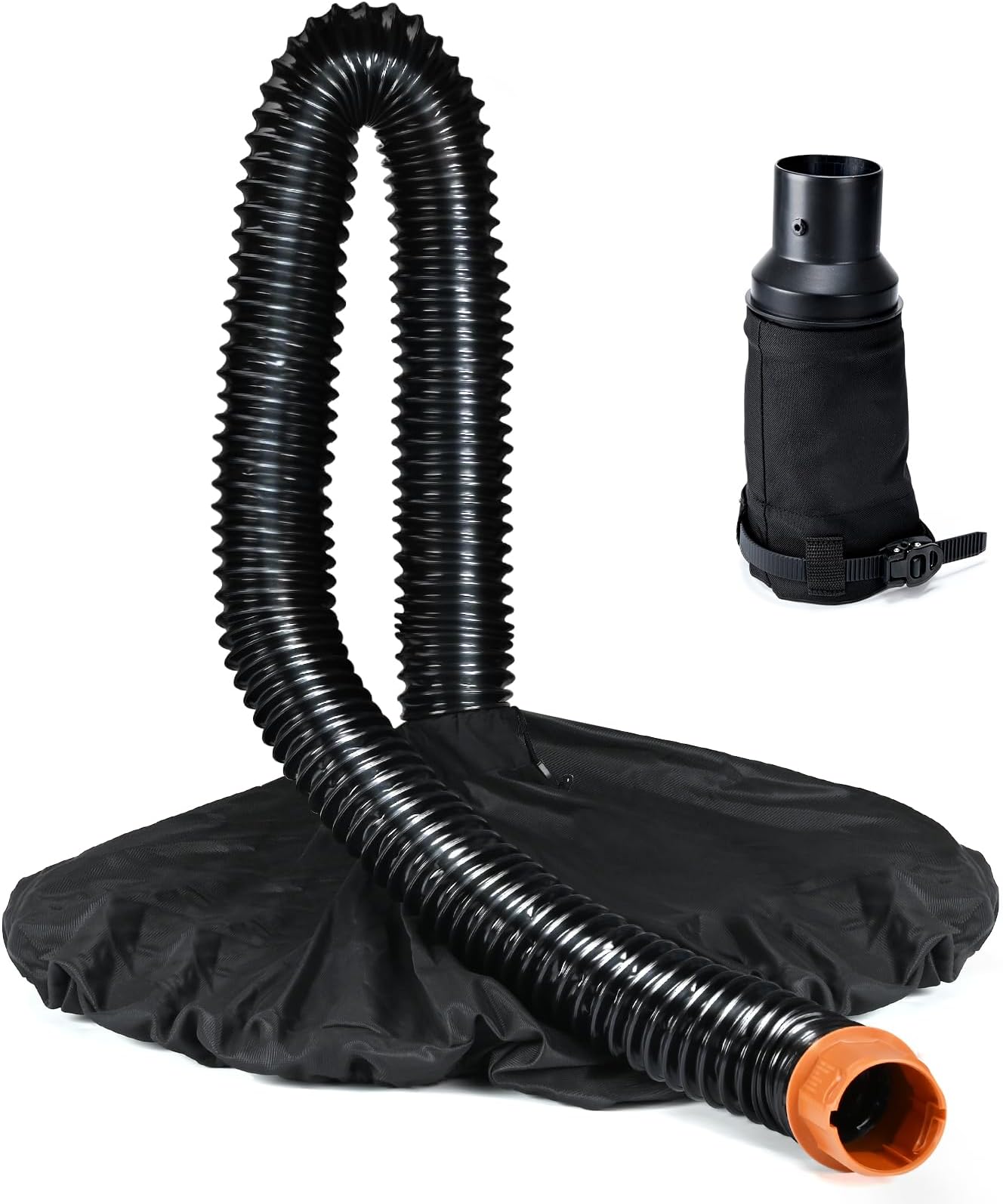 Leaf Collection System for All Major Leaf Vacuums/Blowers Leaf Collector with Adapter up to 5” of Adjustable Diameter, 8FT Hose