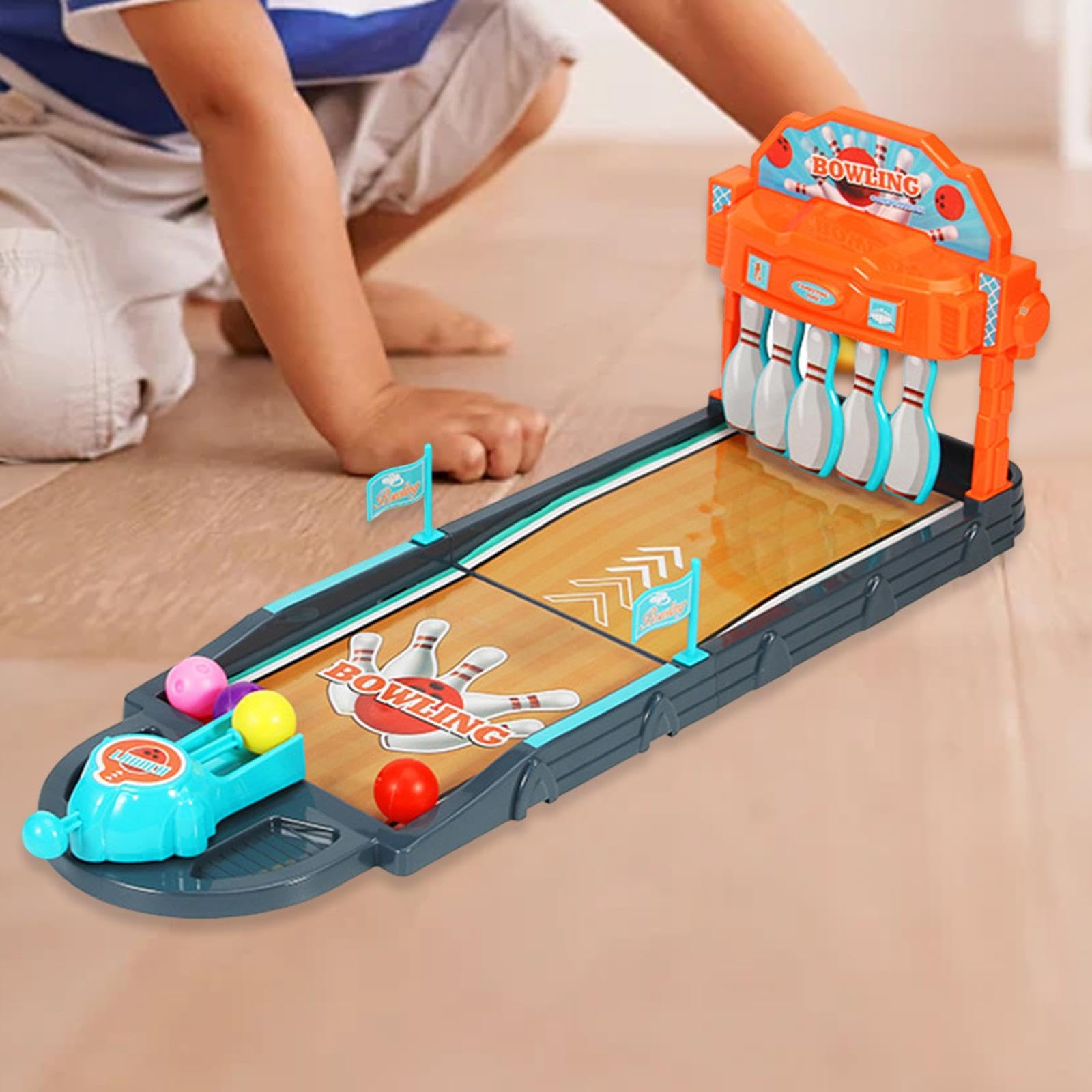 MagiDeal Mini Set da Gioco da Bowling da Tavolo, Giocattolo da Bowling da scrivania, educativo e Divertente, per Feste, intrattenimento, Ragazzi e Ragazze.