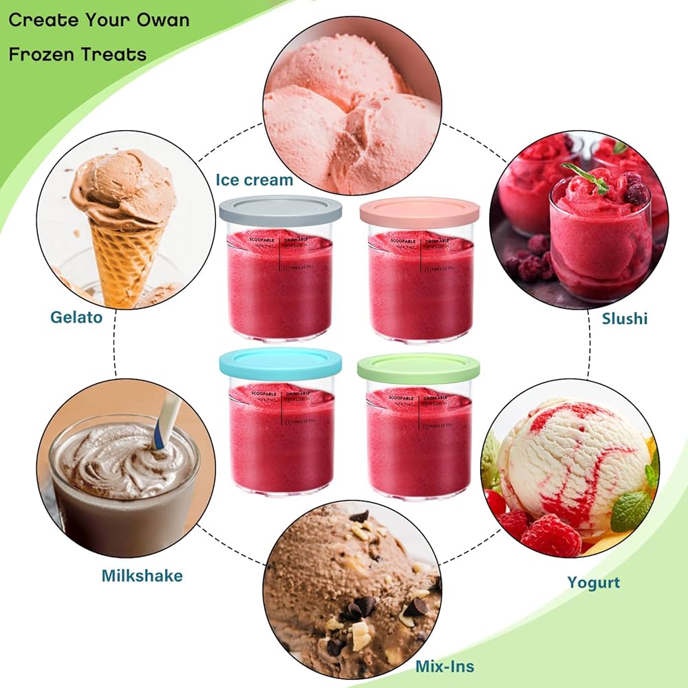 アイスクリーム Amazon.co.jp: YQL 24オンス容器 Ninja Creami Deluxe Pints and