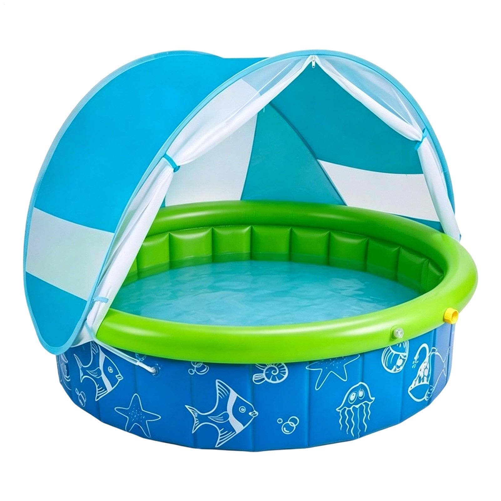Kinderpool mit Sonnendach | Faltbarer Sonnenschutz für Wasserspiele,Outdoor Kinderpool | für Kinder Mädchen Garten Hof Park