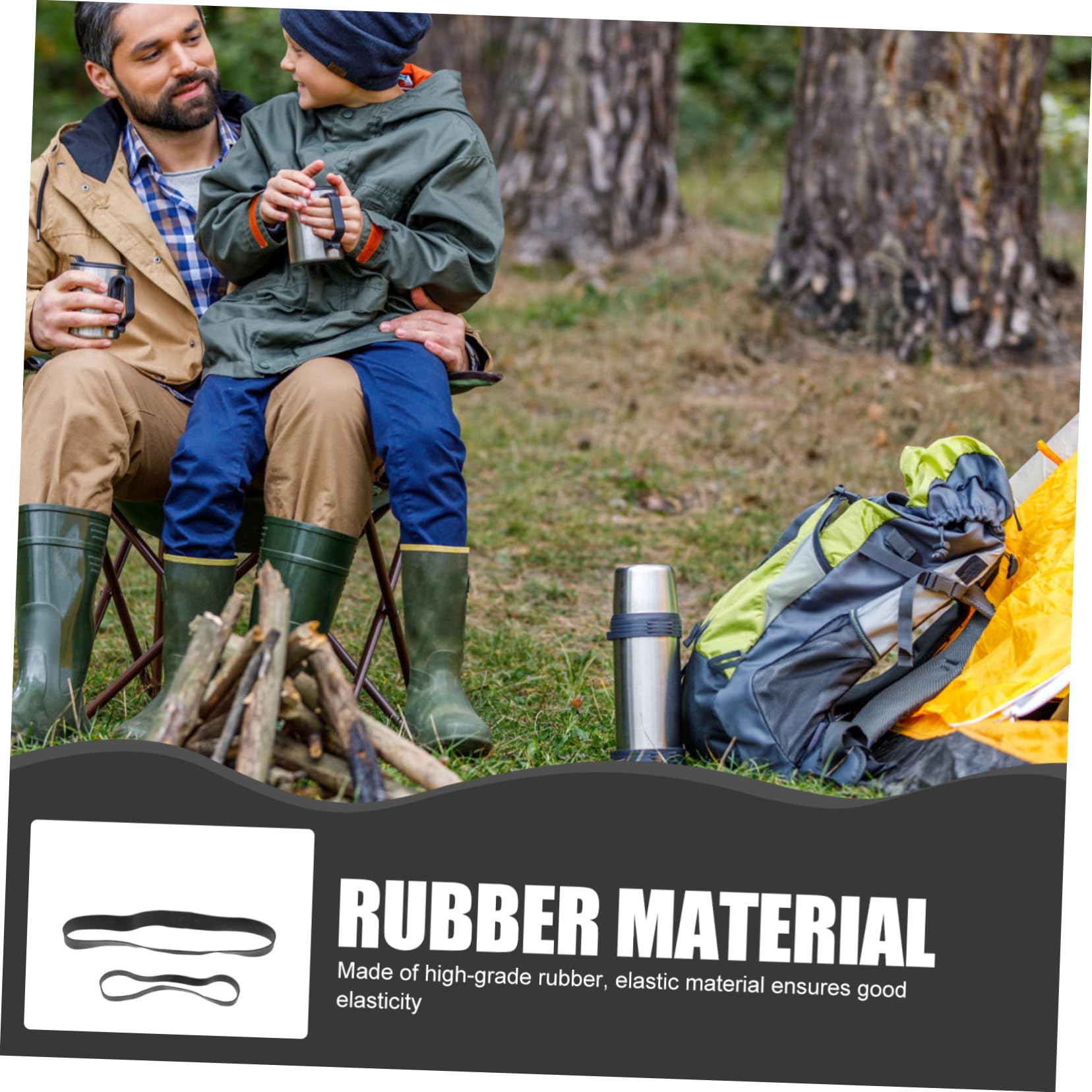Gadpiparty Schwarze Taktische Gummibänder aus Gummi Breite und Dicke Elastikbänder zum Befestigen von Werkzeugen und Ausrüstung für Survival und Hiking