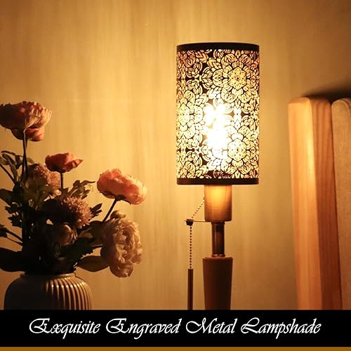 Miniatura 4 de Pantalla de lámpara mediana,Pantalla de metal con patrón de flores talladas,Pantalla de estilo moderno para lámpara de mesa y lámpara de piso,7.9 x