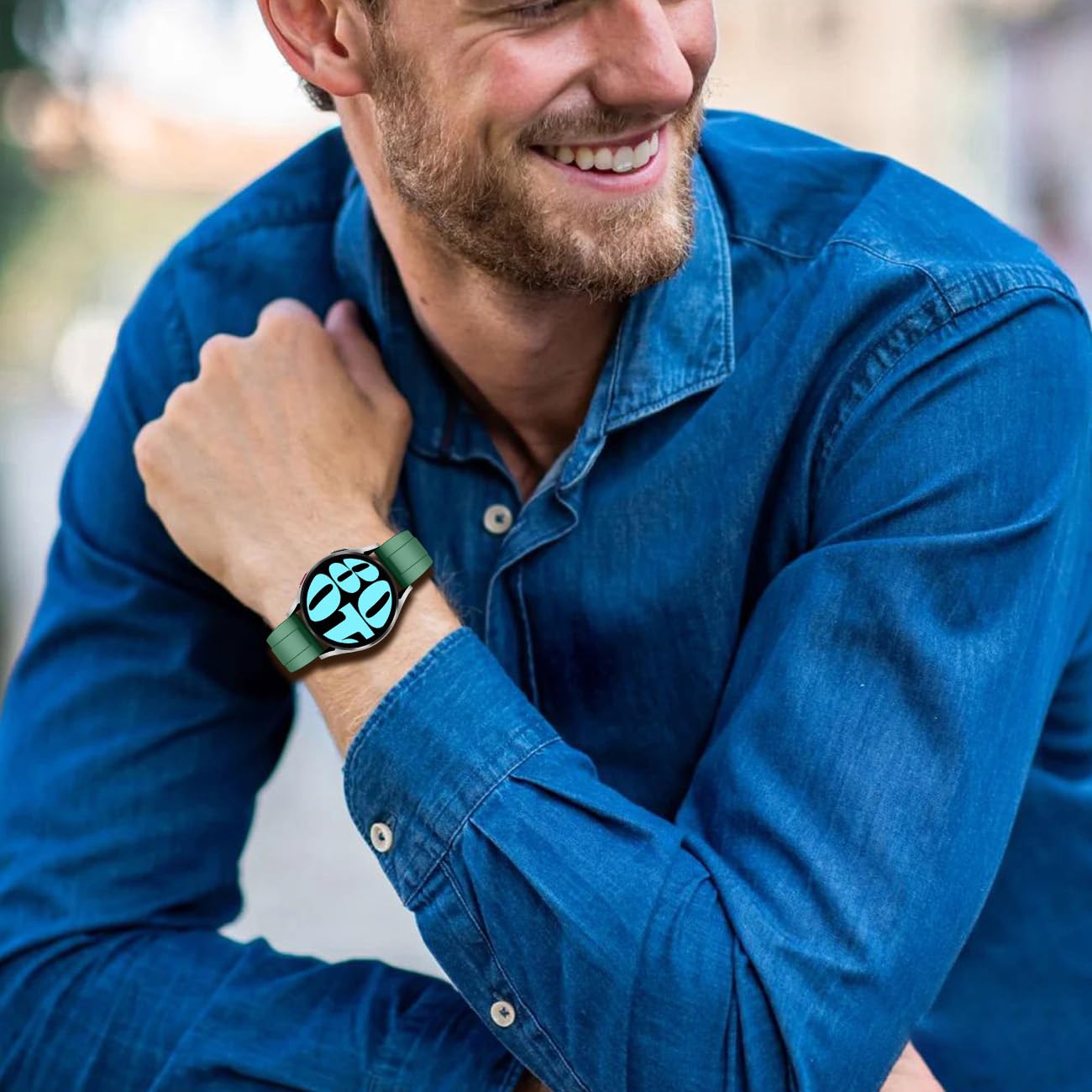 Juntan Bracelet de montre en caoutchouc compatible avec Galaxy Watch 7 6 5 4 40/44 mm, FE 40 mm, Galaxy Watch 5 Pro 45 mm, Watch 6 4 Classic 42/46/43/47 mm, bracelet de sport en silicone TPU de 20 mm