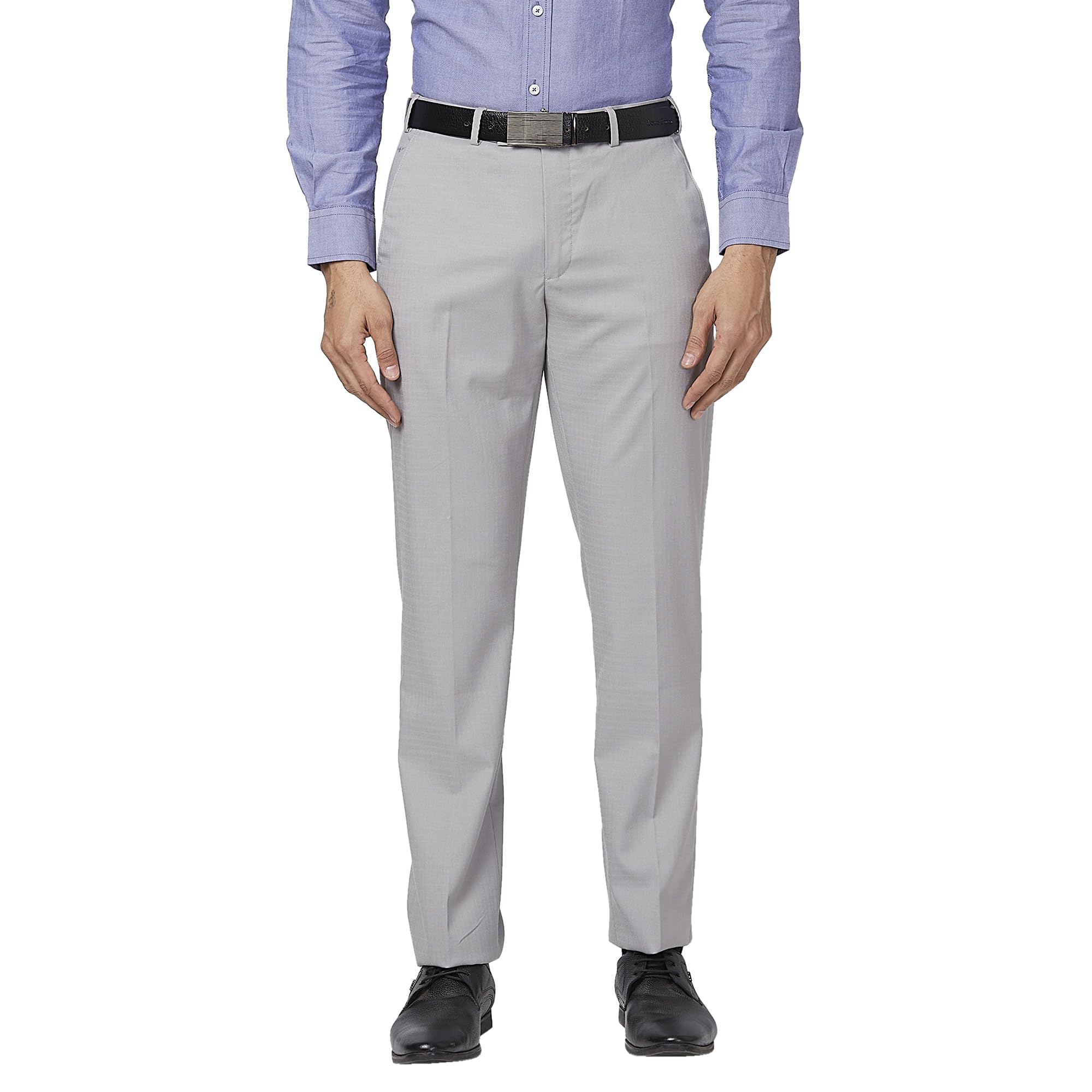 park avenue Men's Mid Rise Regular Fit Polyviscose Blend Solid Pattern Flat Front Formal Trouser-picture-39