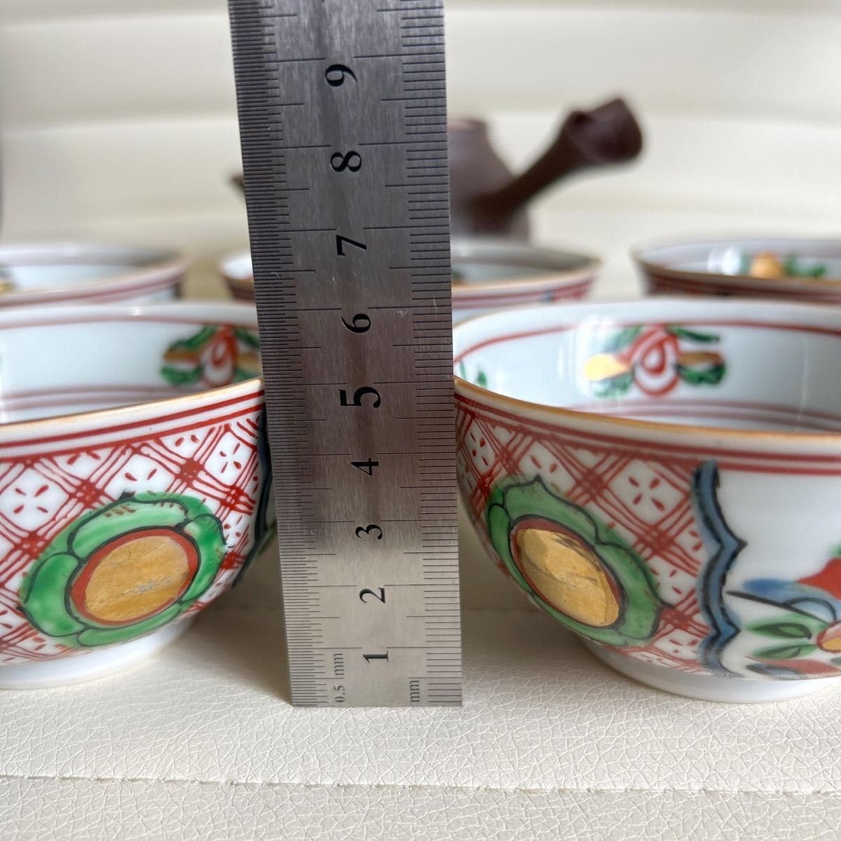 Amazon.co.jp: 清水焼 京焼 喜兵衛窯 呉須赤絵 茶器揃 急須 湯呑み5客  