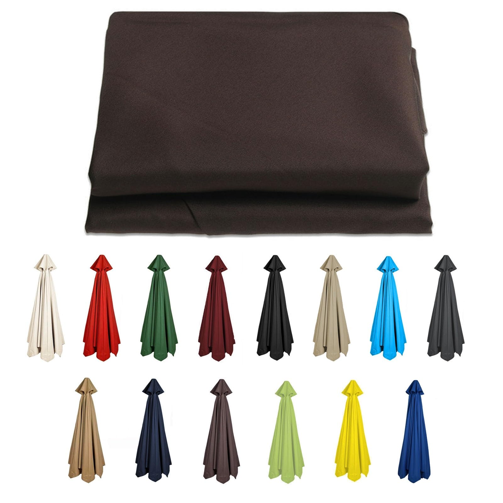 6 Ribs/8 Ribs Cantilever Umbrella Replacement Cloth Garden Parasol Canopy Cover Replacement Parasol Fabric Cover, 200/270/300cm Canopy(Color:Brown,Size:6ribs-2.7m(8.8ft)) — image 1