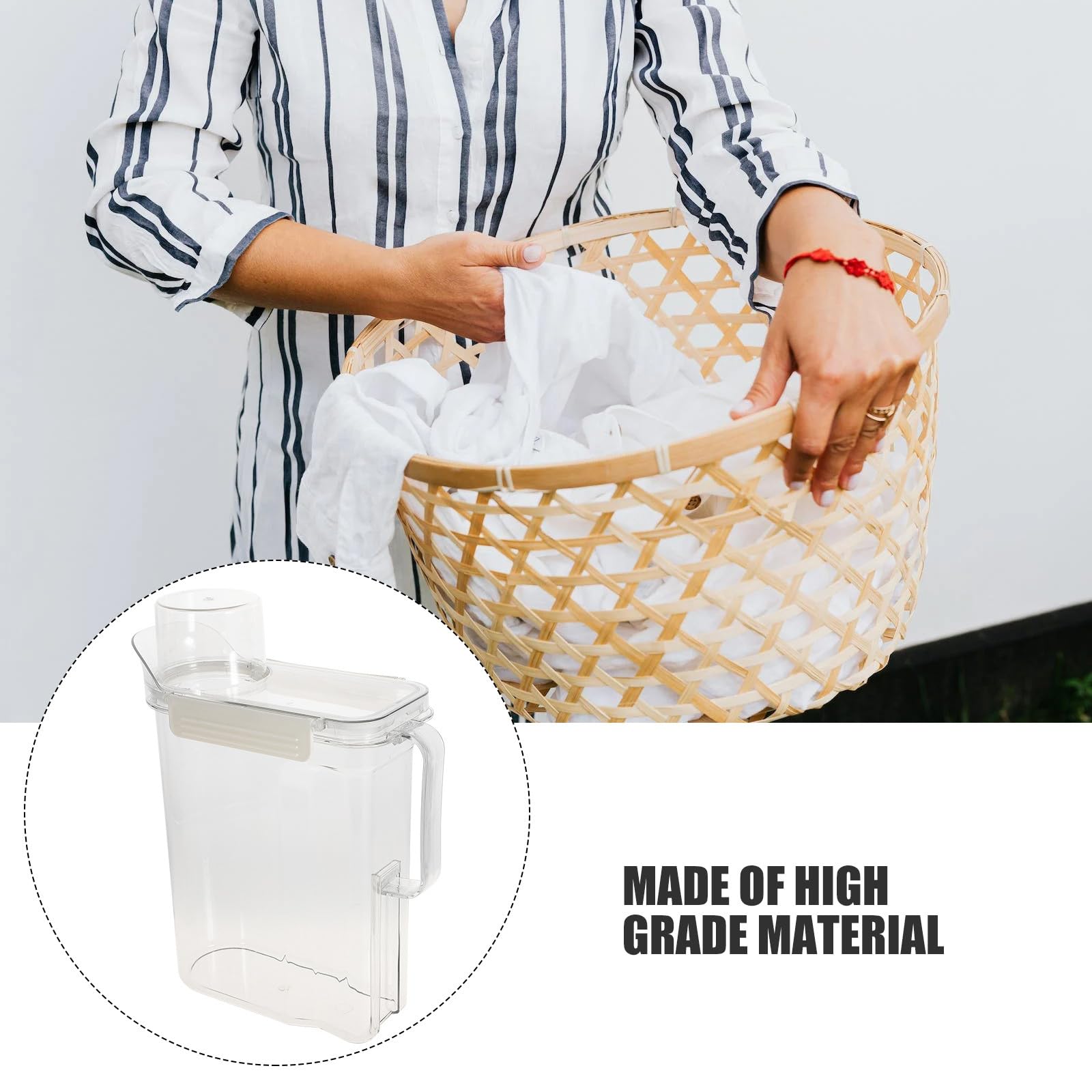 2-częściowy pojemnik na proszek do prania: szczelne wiadro na detergent z uchwytem – hermetyczny pojemnik do pralni