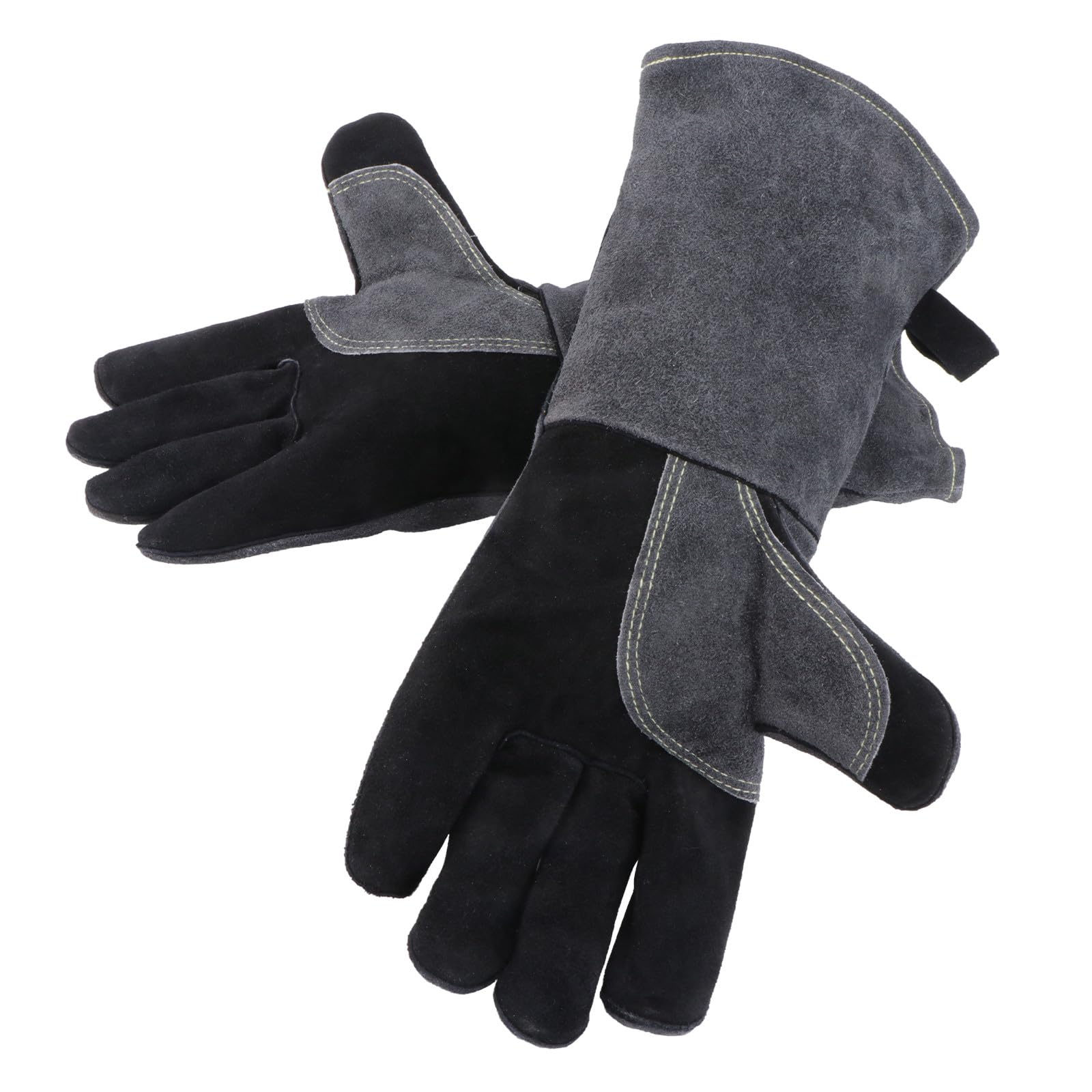 BETOOKY Guanti Resistenti al Calore in Pelle per Saldatura e Forgia Protezione Completa, Design per Barbecue e Lavori Industriali