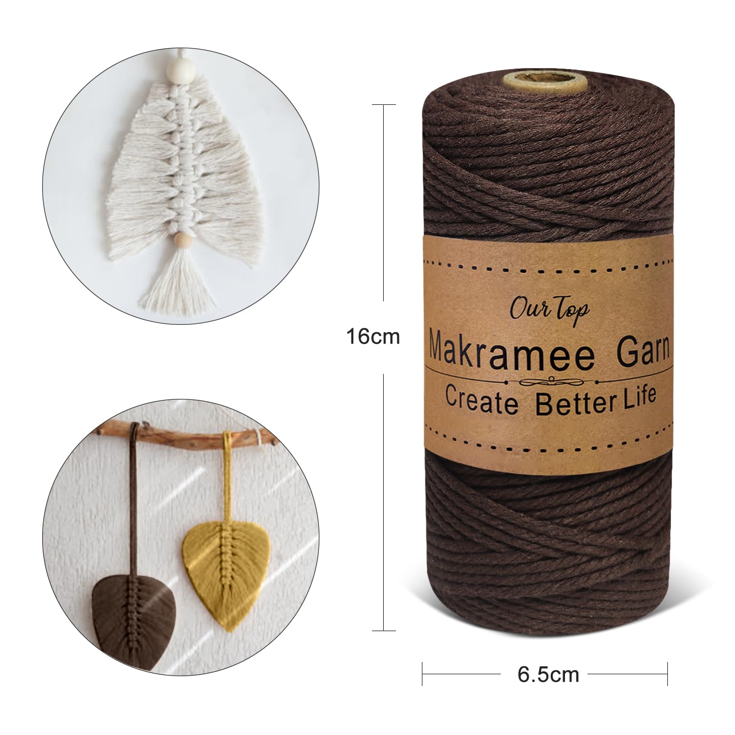 Cafuné Premium Macramé koord - 2mm - Roze - 230m - 250 - Gevochten