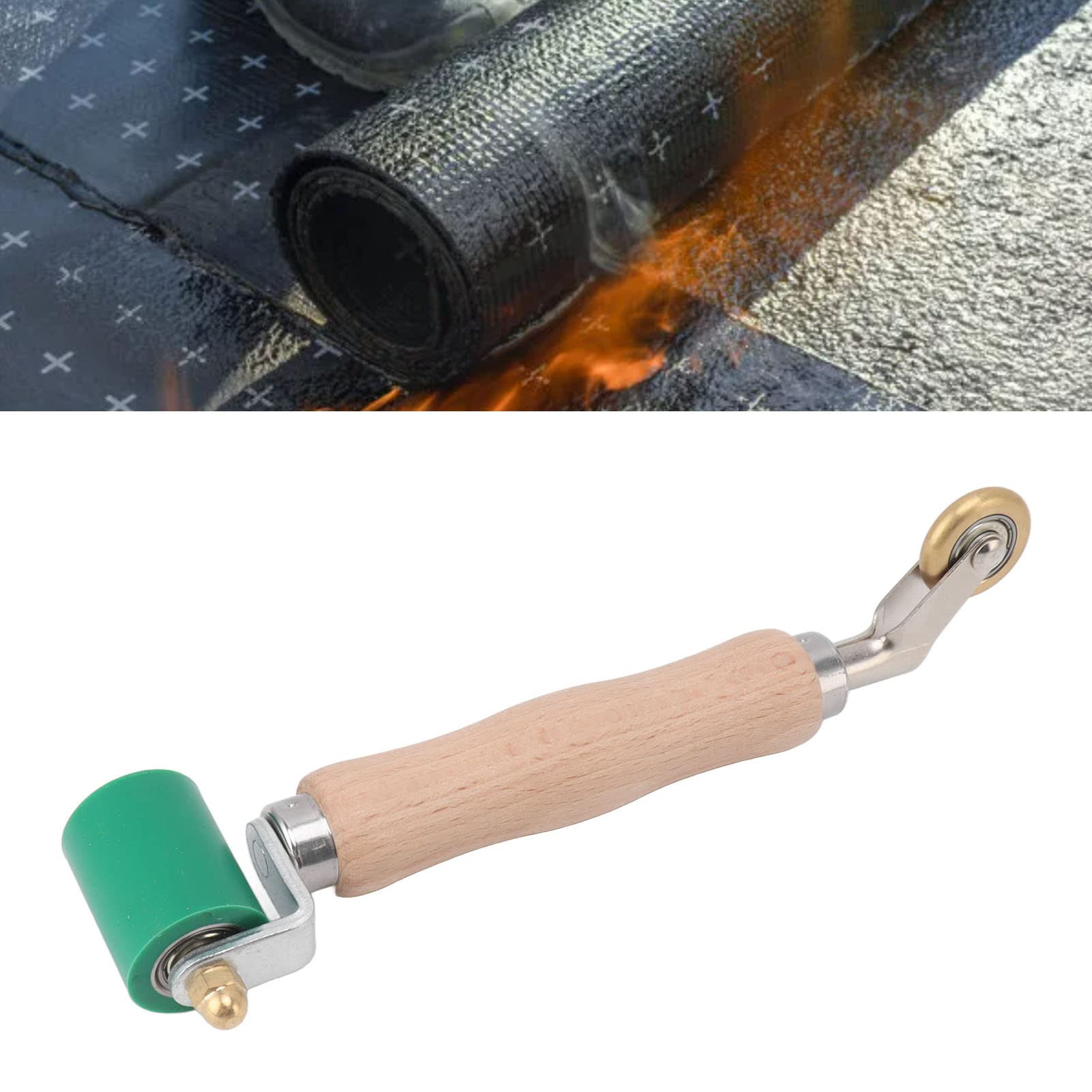 2 en 1 Rouleaux de Pression Résistant Haute Température, Rouleau de Couture en Silicone de 40 mm Rouleau de Couture D'angle de Sol en Laiton pour Soudage Bâches PVC/TPO/EPDM (Vert)
