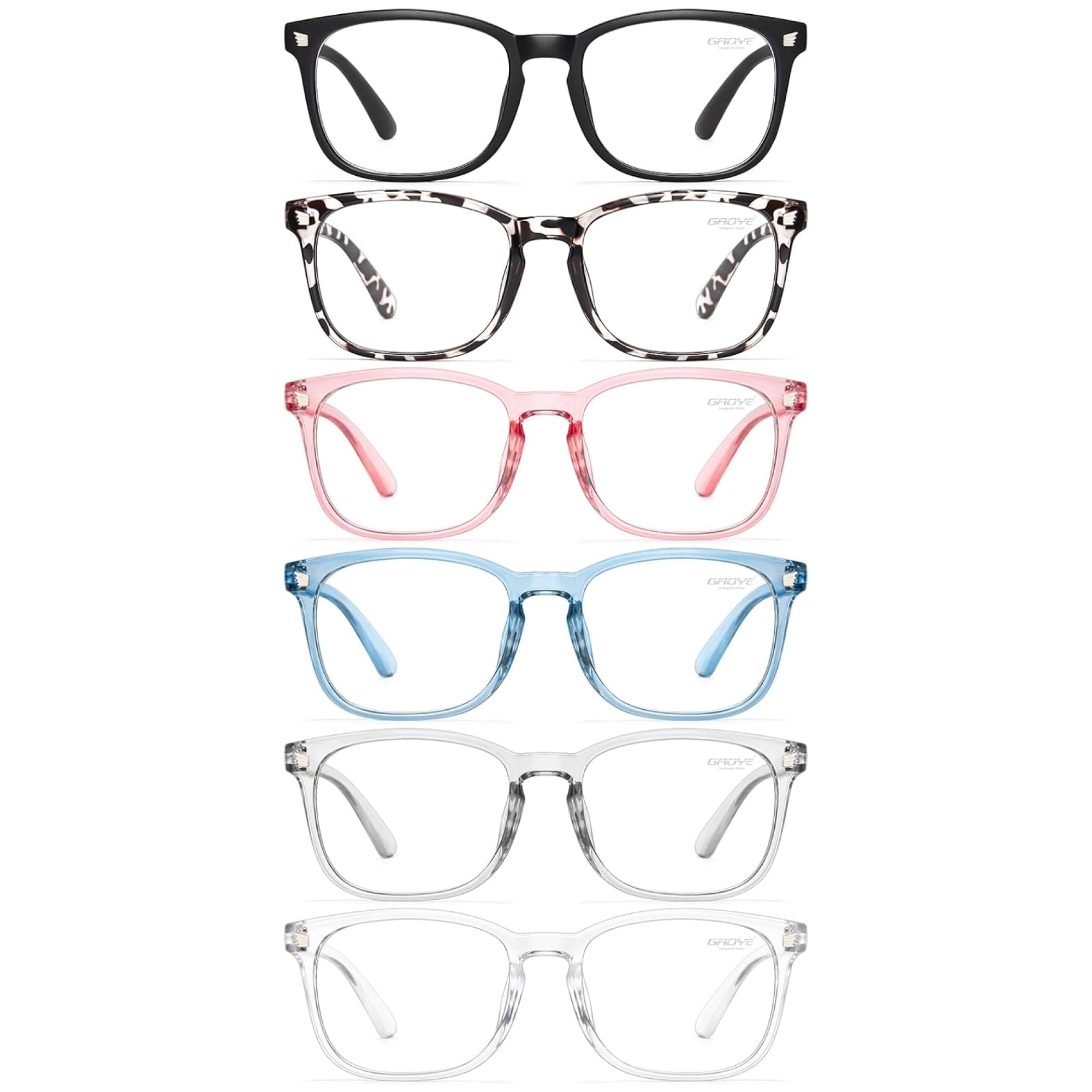 Photo 1 of Gaoye Eyewear Frames for Men - Blue Light Blocking Square Glasses, Anti UV Ray Computer Gaming, Blue Blockers for Women