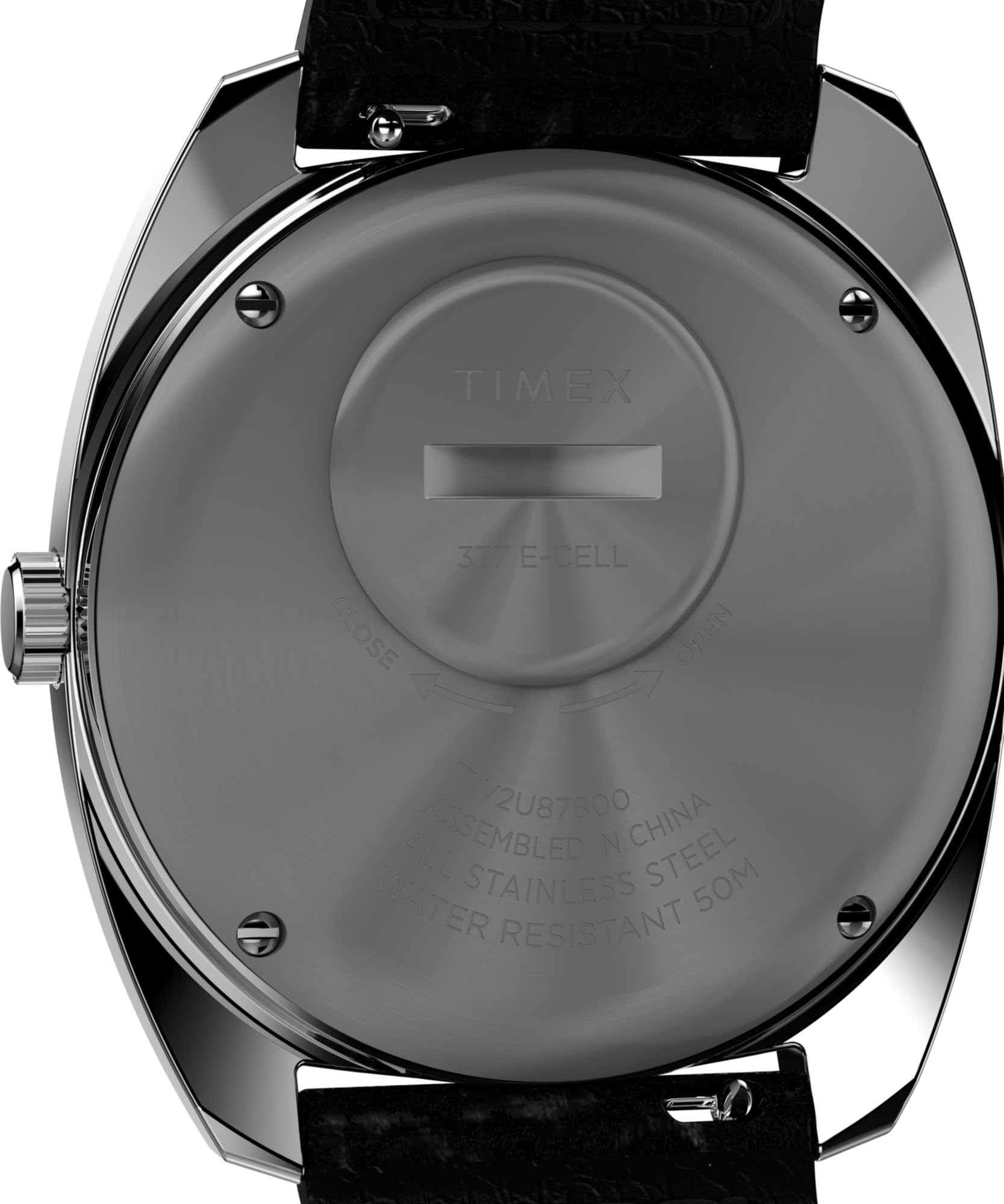 Timex Q zegarek męski 37,5 mm – czarny pasek dwuczęściowy szybkiego zakładania, zielona tarcza, koperta ze stali nierdzewnej, TW2W44700