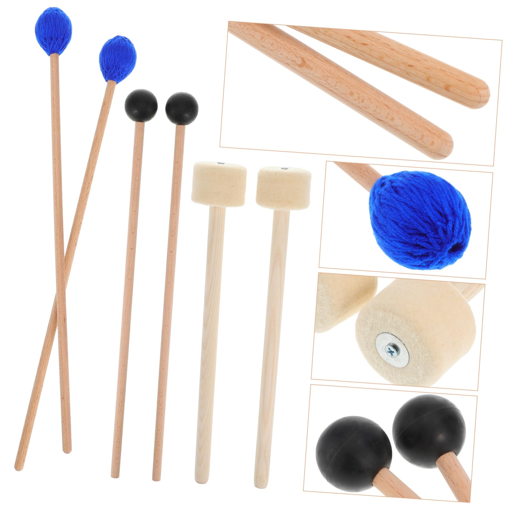 ERINGOGO 6pezzi Bacchette Per Batteria Legno Bacchette Per Timpani e Batteria Grancassa Accessori Per Strumenti Musicali Per Iniziare e Migliorare La Tua Tecnica Di Percussione