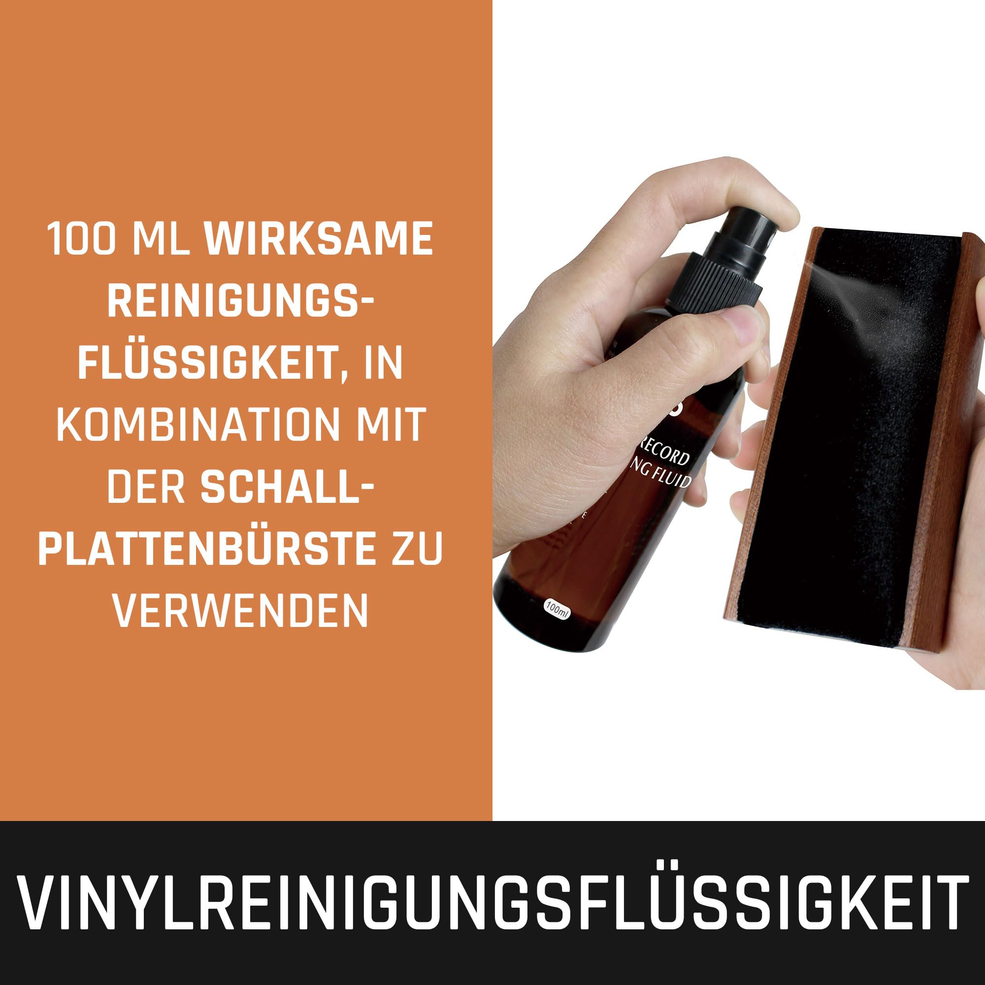 Lenco TTA-6IN1-6-in-1 Plattenspieler-Zubehörset - Deluxe-Set für Schallplattenreinigung - Hochwertiges Holz