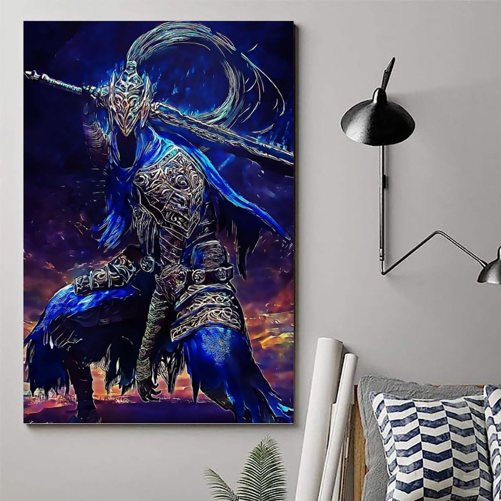 Poster Dark Souls WZXGYM 20x30 Cm – Stampato Su Tela Olio Impermeabile, Decorazione Parete Per Casa E Ufficio (Senza Cornice)