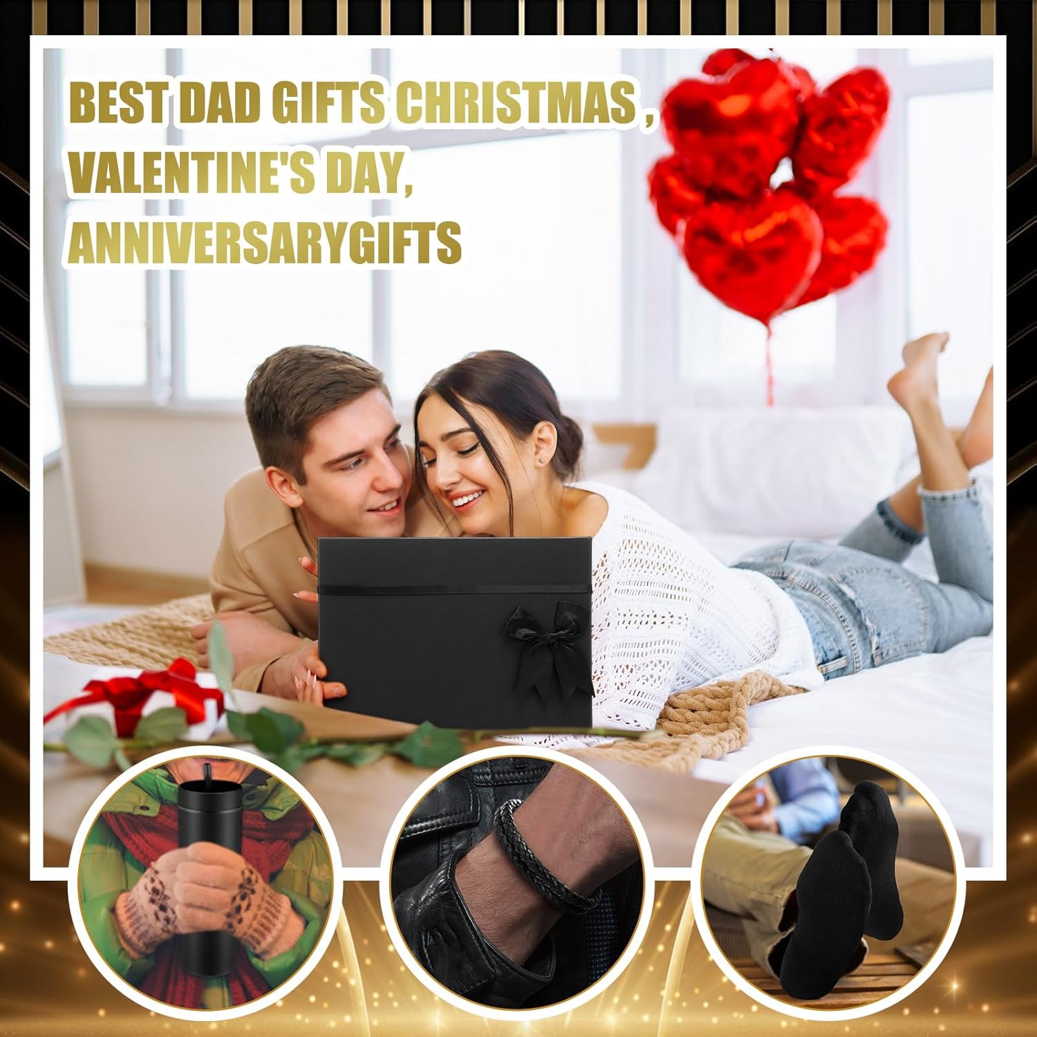 Skylety 13 Pcs Birthday Gifts Baskets for Men Valentine Gift for Men Birthday Gift Box 16 oz Tumblers Wallet Toiletry Bag Sock Bottle Opener Belt Bracelet Glasses Keychain for Dad Boyfriend Husband - Image 4