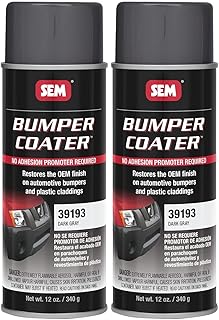 SEM Bumper Coater Aerosol | Plastic Refreshing Car Paint for Automotive Bumpers and Plastic Cladding, No Adhesion Promoter or Primer Required | 2-Pack |