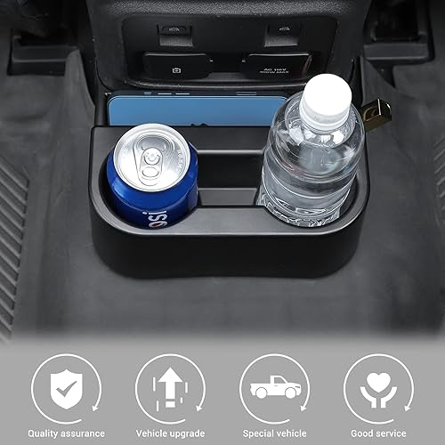 Miniatura 4 de Jimen Soporte para tazas Bronco, soporte de doble taza trasero para asiento trasero, organizador de bebidas, bandeja de almacenamiento compatible