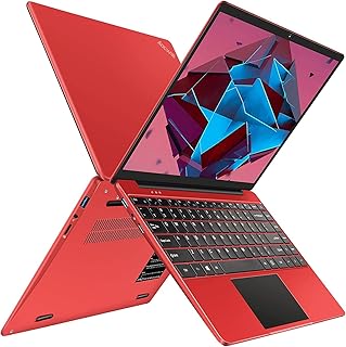 AOCWEI Laptop Computers Win 10, 14" 6GB RAM 128GB SSD Support 1TB SSD Expansion, 1920x1080 FHD Traditional Laptop, 2.4G+5G WiFi Bluetooth 4.2 Full Metal Notebook with Wireless Mouse-Red