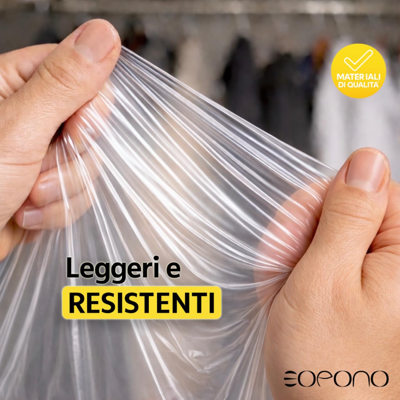 30 Custodie per Abiti 60x100cm Trasparenti - Sacchetti Vestiti Armadio Antipolvere per Tintorie, Giacche e Camicie (30pz 60x100)