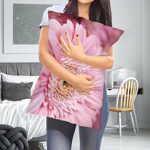 Miniatura 6 de Funda de almohada lumbar rosa con margaritas para exteriores, de 16 x 24 pulgadas, a la moda, con cremallera, diseño de impresión de doble cara para