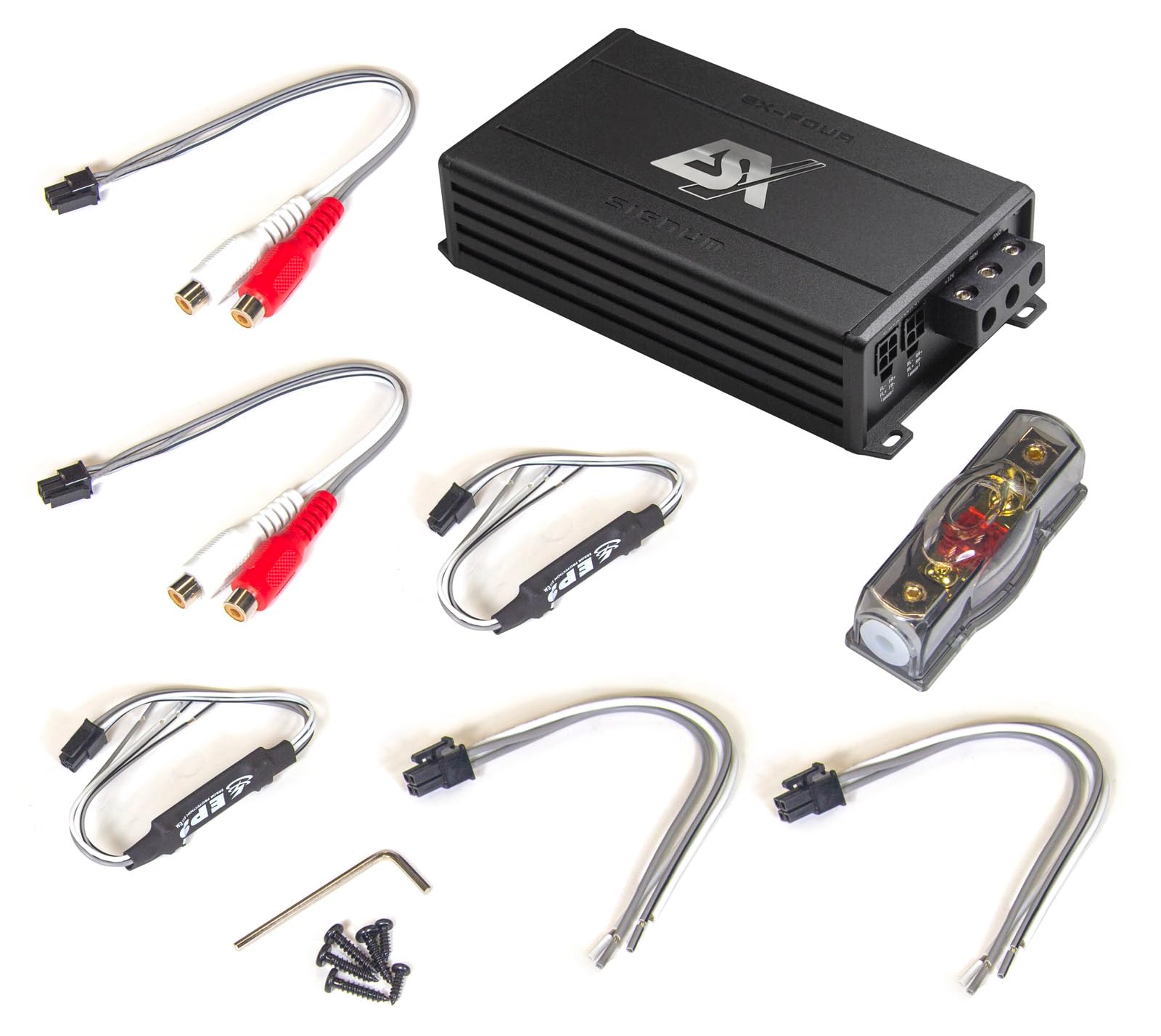 ESX SX-FOUR – 4-kanałowy wzmacniacz MINI Class D o mocy całkowitej 500 W | Seria SIGNUM-SX
