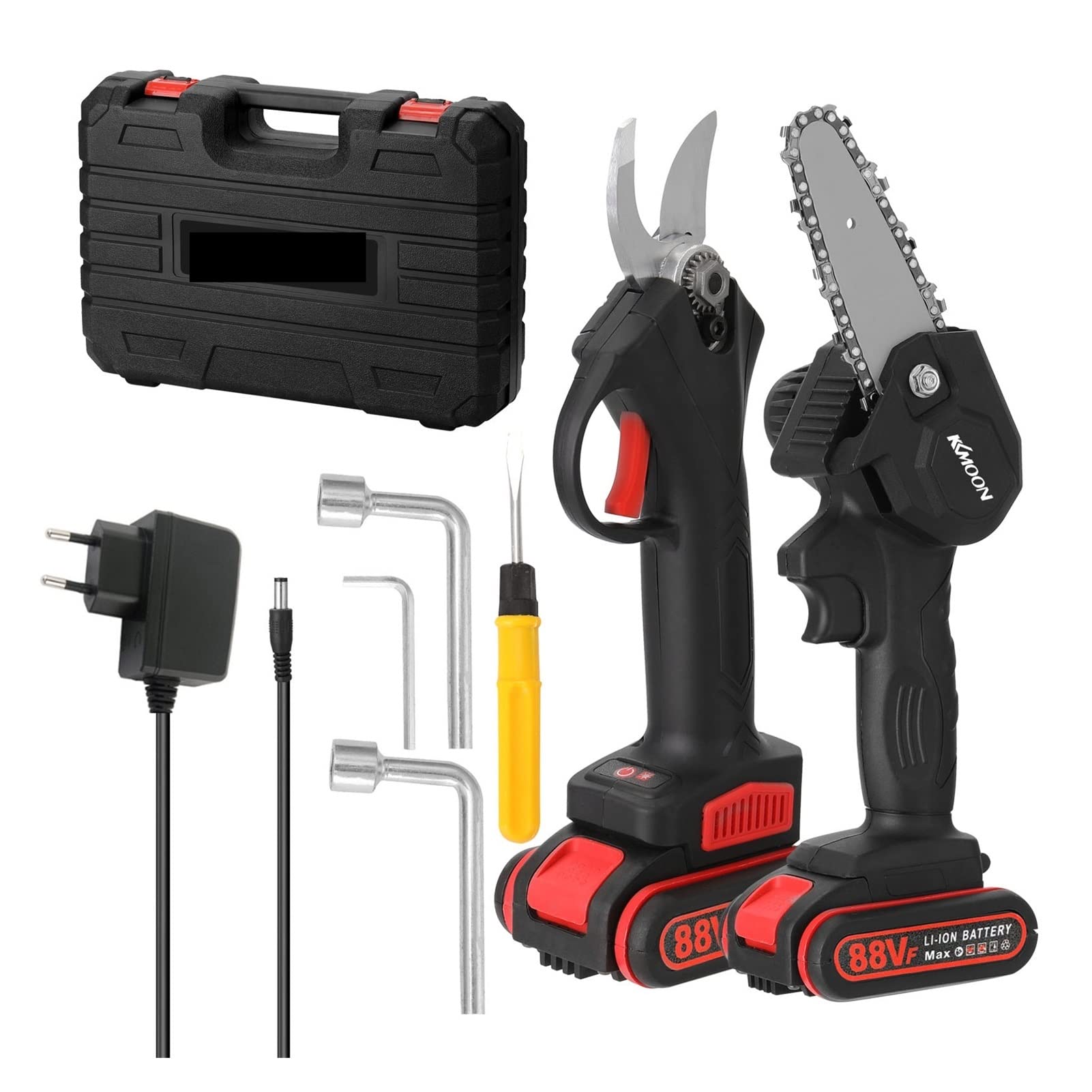 Tijeras de podar eléctricas, Tijera de podar eléctrica 21V, Motor sin escobillas 30mm, 88VF, juego cepillo 4 pulgadas, herramienta carpintería for huerto jardín