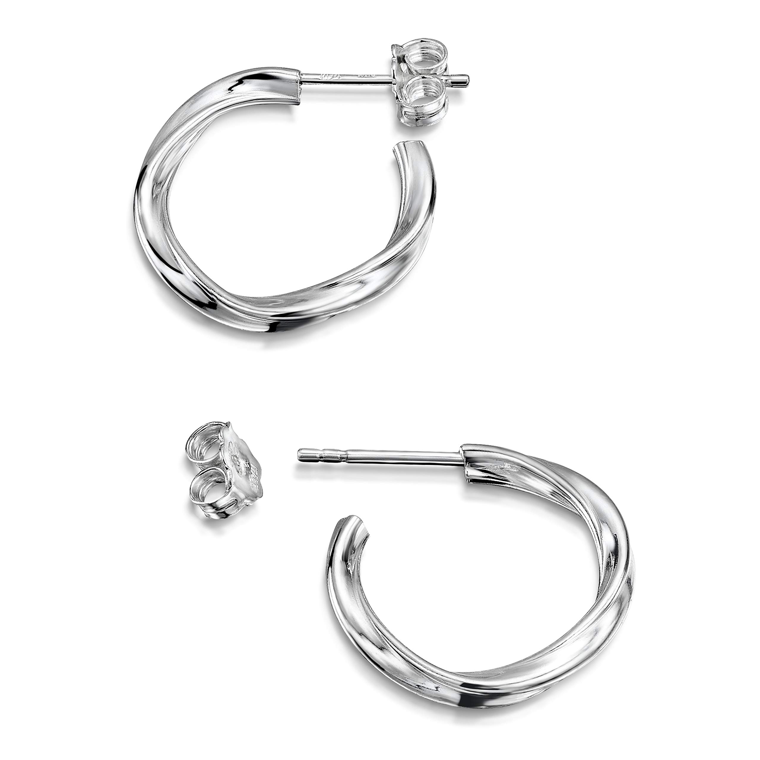 Amberta Pendientes de Aro en Plata de Ley 925 para Mujer