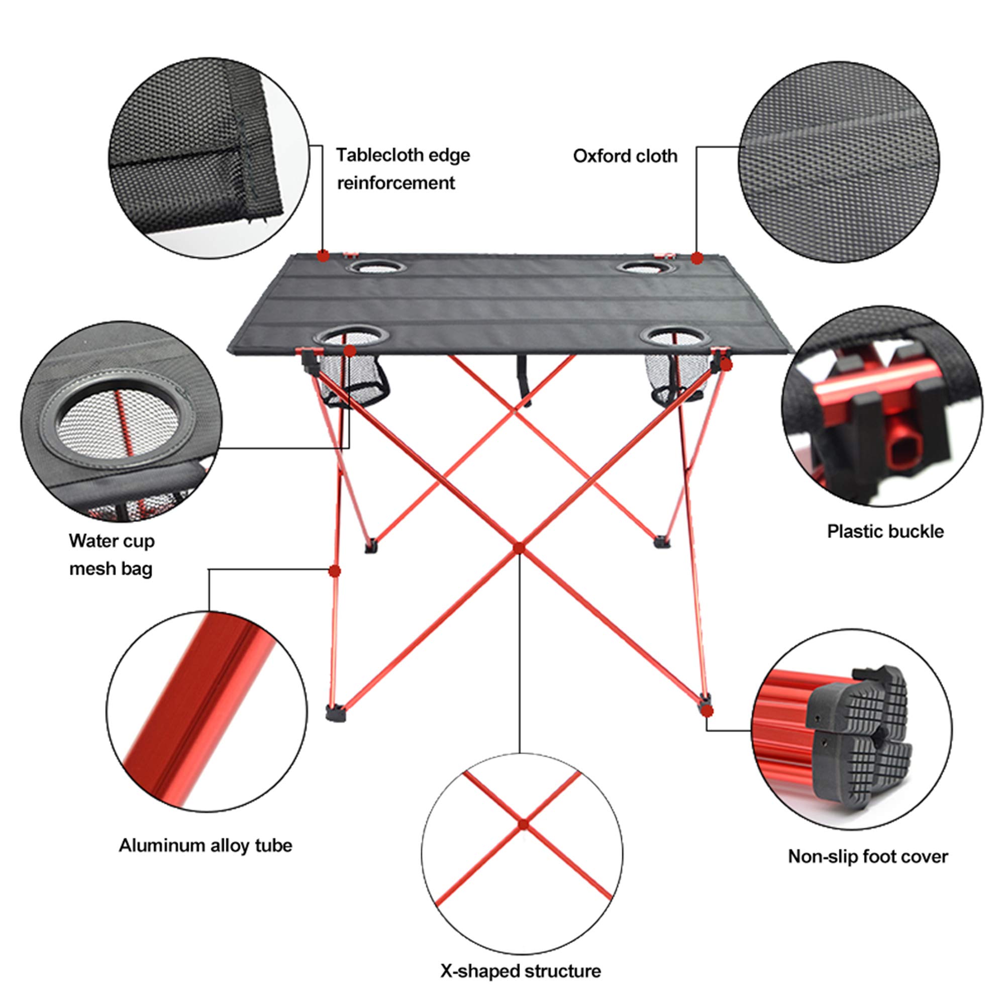 Picknick Camping Tafel Opvouwbare Strand Draagbare Vistafels Outdoor Backpacken Lichtgewicht Roll-up Bureau Tuinmeubelen, Grijs