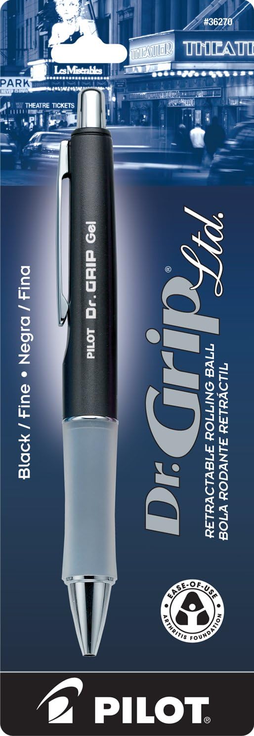 PILOT Gel Pen, Fine Point, Charcoal Gray | Black Ink | Retractable | Metallic Barrel | Pack of 2 image 2