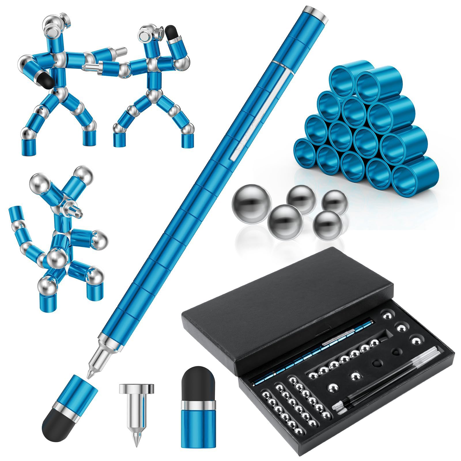 OSDUE Fidget Pen Magnetic Pen, Gifts for 8 9 10 11 12 Year Olds Girls Boys, Decompression Magnetic Metal Ballpoint Pen, Fidget Toy, Cool Birthday Father's Day Easter Gifts for Kids Adult