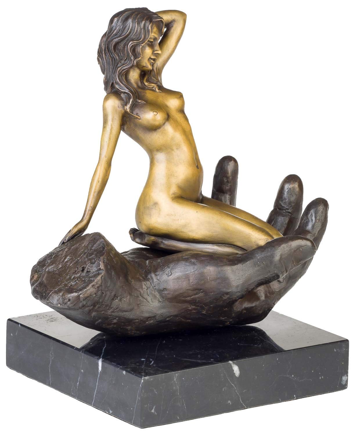 Érotique Art Bronze Sculpture Statue Chair Femelle Derrière Mural Fait