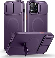 Vista 62 de SURITCH Funda para iPhone 14 Pro Max con cubierta magnética para cámara deslizante y soporte ajustable, compatible con MagSafe, funda protectora