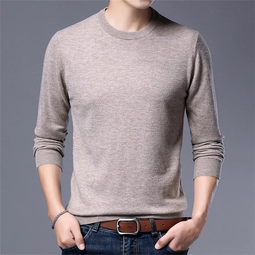 Maglione invernale in lana da uomo a maniche lunghe con scollo a O