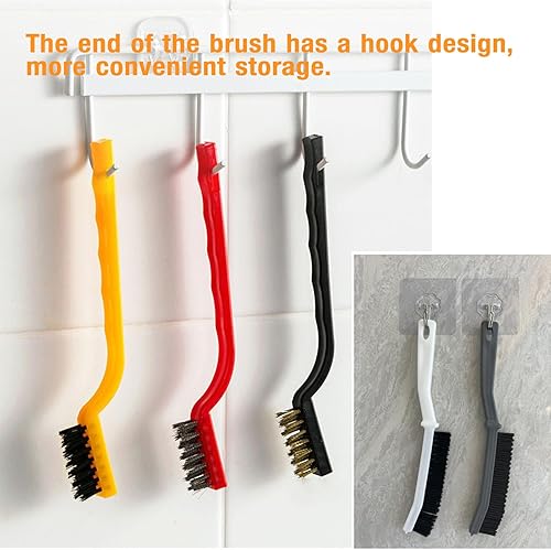 Miniatura 2 de Juego de cepillos de limpieza para estufas de cocina, de nailon, cerdas duras, juego de cepillos de limpieza de grietas para campana extractora,