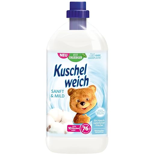 Kuschelweich Weichspüler Sanft & Mild, Weichspüler sensitiv und hautverträglich für spürbar