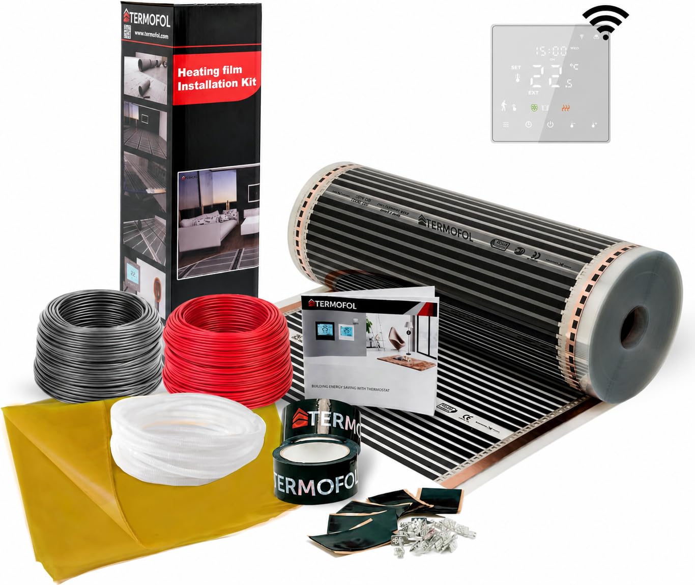 Set completo di pellicole riscaldanti a infrarossi per riscaldamento a pavimento, 140 W/M²