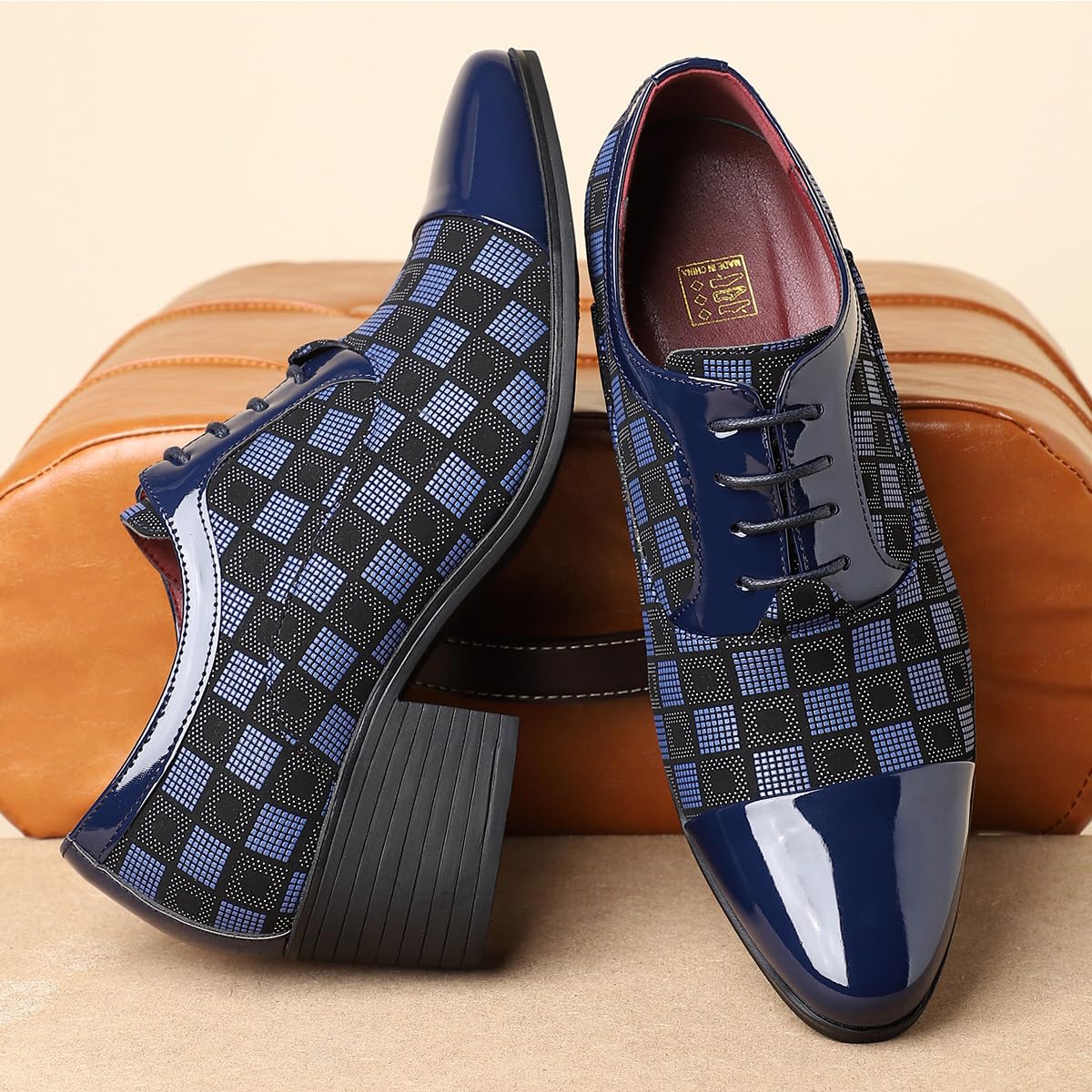 Scarpe Oxford da Uomo con Punta Affusolata e Tacco Alto Scarpe da Festa in Pelle per Scarpe Casual, da Lavoro, da Cerimonia, da Matrimonio E da Ballo