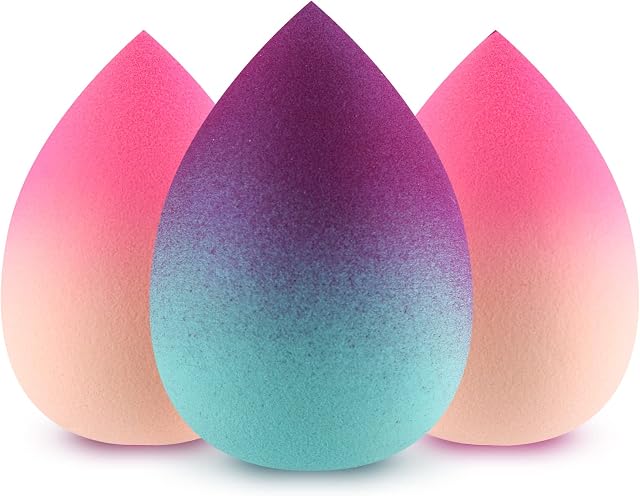 Makeup Sponge Blender DUAIU 3 pcs Gradient Beauty Blender Foundation Sponges Set Concealer Sponge Applicator Sponges