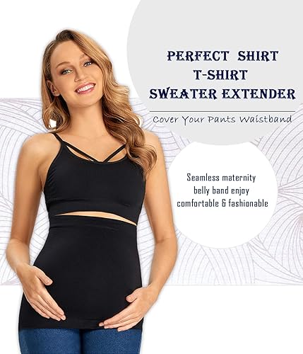 Miniatura 3 de Combinación de extensores de camisas de maternidad y pantalones extensores de cintura, banda de maternidad sin costuras